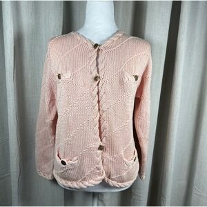 Private Editions  woman's  Size Small  Knit Cotton Cardigan Button Up‎ Sweater